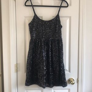 LuLus black sequin dress